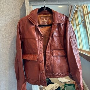 Vintage Red Leather Jacket